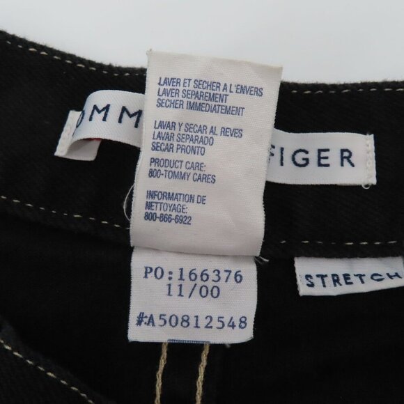 VTG Tommy Hilfiger Women 6 Black Cotton Blend Denim Jeans Embroidered Pocket - Picture 10 of 12